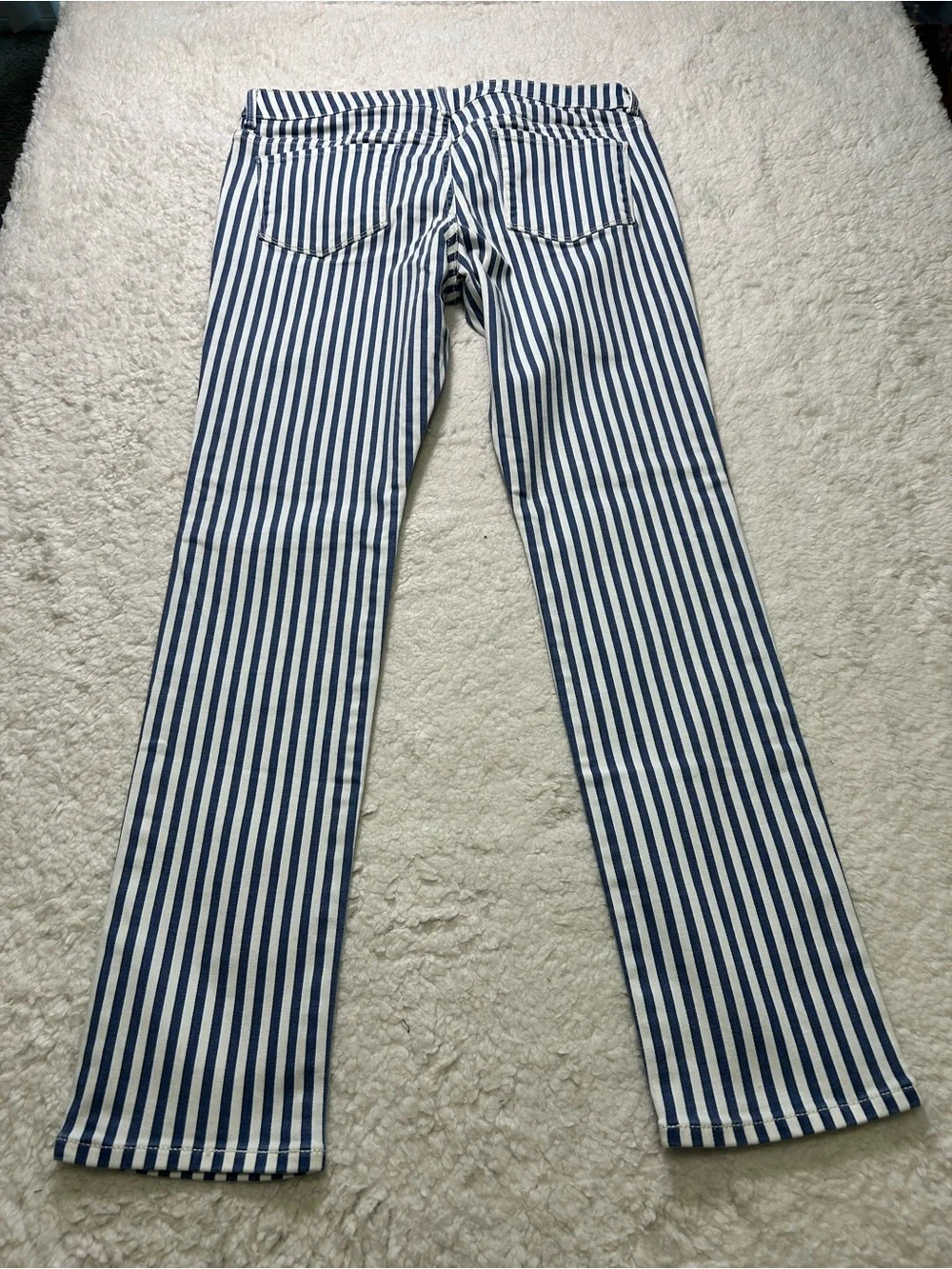 GAP Girls Kid Blue and White Striped Jeans